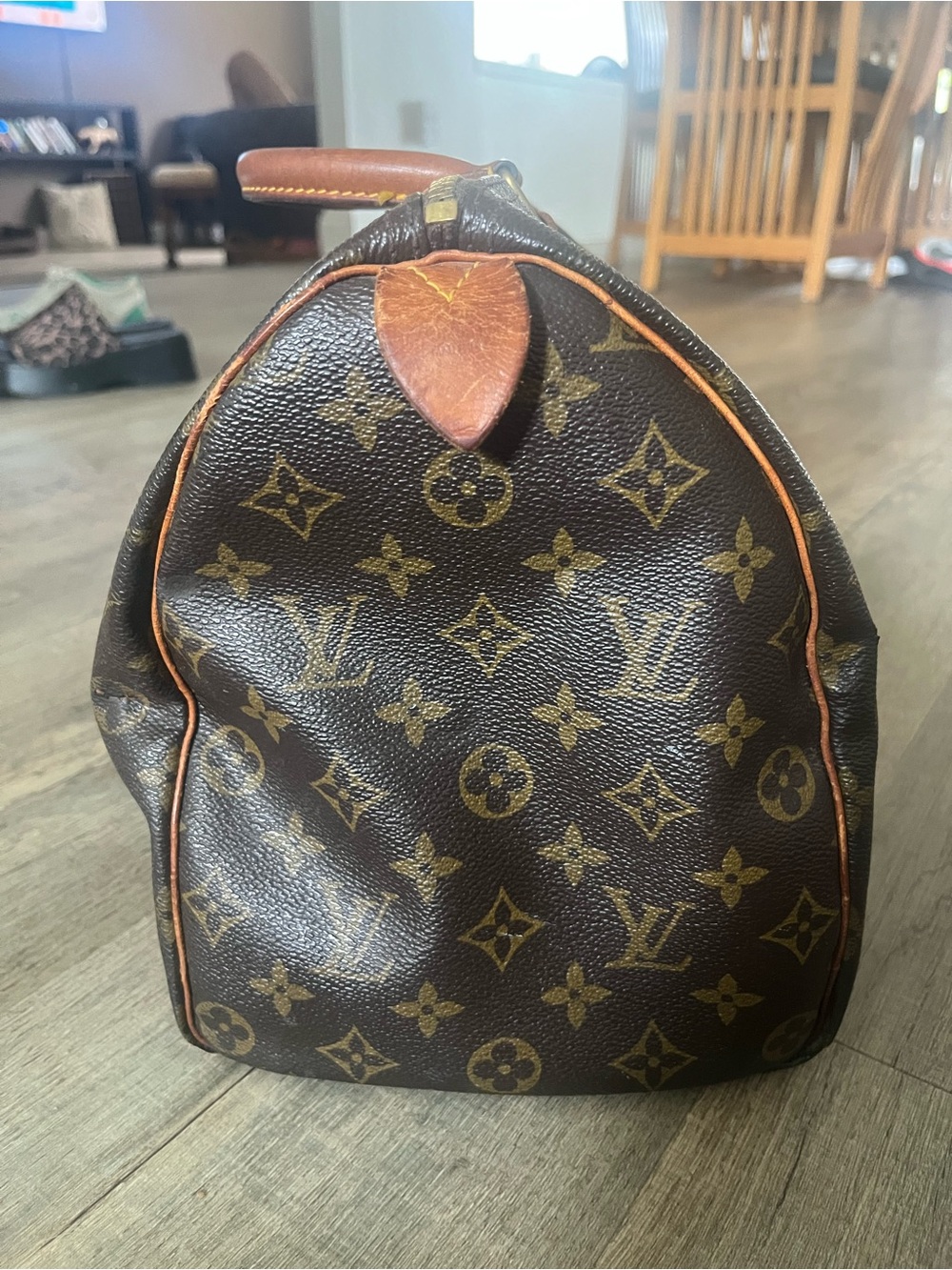 Louis Vuitton Speedy Monogram Canvas Travel Bag in Brown and Tan - Picture 4 of 16
